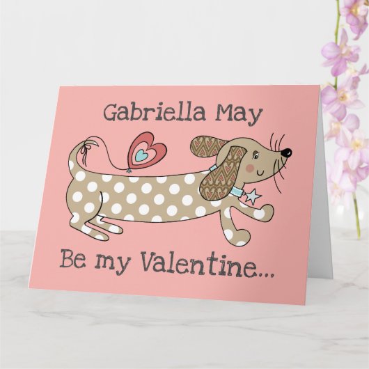 Hond van eigen makelij - Dashond Valentijnsdag kaa Kaart (Orchidee)