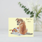 hond van gemengde rassen met een teddyse schattige briefkaart (Staand voorkant)