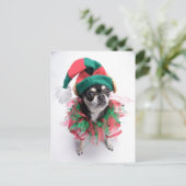 Hond van het Elf van de Helper van de kerstman Feestdagenkaart (Staand voorkant)