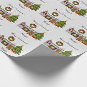 Hond van het ras Ruby Cavalier in een kerstkamer & Cadeaupapier (Hoek)