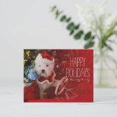 Hond van Terrier van het Hoogland van het westen Feestdagenkaart (Staand voorkant)