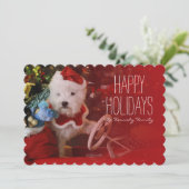 Hond van Terrier van het Hoogland van het westen Feestdagenkaart (Staand voorkant)