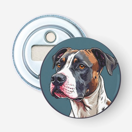 Hond Vector Illustratie Button Flesopener (Voorkant)