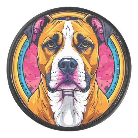 Hond Vector Illustratie Hockey Puck (Voorkant)