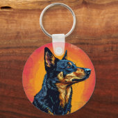 Hond Vector Illustratie Sleutelhanger (Achterkant)