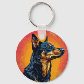 Hond Vector Illustratie Sleutelhanger (Achterkant)