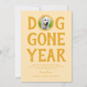 Hond Verdwenen Jaar Gele Foto Kerstmis Feestdagenkaart (Voorkant)