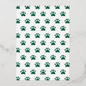 Hond Verdwenen Jaar Groene Foto Kerstmis Folie Feestdagenkaart (Achterkant)