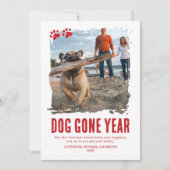 Hond Verdwenen Jaar Rode Foto Kerstmis Feestdagenkaart (Voorkant)