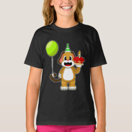 Hond Verjaardag Kaars Cake T-shirt