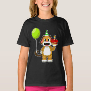 Hond Verjaardag Kaars Cake T-shirt