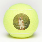 Hond Verjaardag Meisje Moderne Foto Tennisballen (Voorkant)