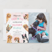 Hond Verjaardag Pawty Foto Kaart (Voorkant)