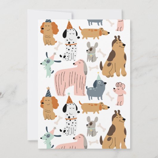 Hond Verjaardag Pawty Kinderen Verjaardag Kaart (Achterkant)