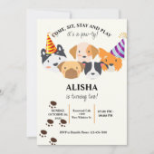 Hond Verjaardag Pawty Verjaardag uitnodiging (Voorkant)