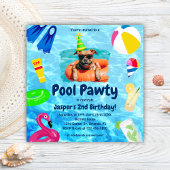 Hond Verjaardag Zwembad Party Puppy Pawty Kaart