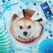 Hond verjaardagsfeestje aangepaste foto papieren bordje (Feest)