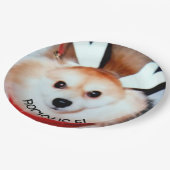 Hond verjaardagsfeestje aangepaste foto papieren bordje (Gekanteld)
