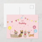 Hond Verjaardagsfeestje Briefkaart (Voorkant / Achterkant)