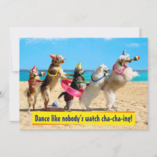Hond Verjaardagsfeestje Conga Rij Kaart (Voorkant)