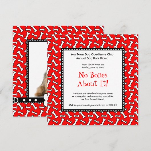 Hond Verjaardagsfeestje, Doggie Picknick in Park Kaart (Voorkant / Achterkant)