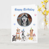 Hond Verjaardagsfeestje Puppy Pawty Dieren Kaart (Gele Bloem)