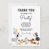 Hond Verjaardagsfeestje Puppy Pawty Modern Meisje Bedankkaart (Voorkant)