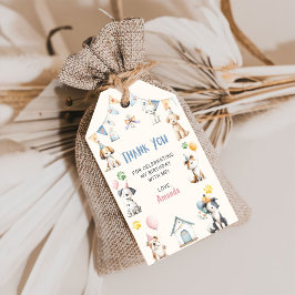 Hond Verjaardagsfeestje Puppy Pawty Verjaardag Cadeaulabel