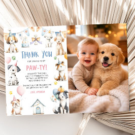 Hond Verjaardagsfeestje Puppy Pawty Verjaardag Fot Bedankkaart