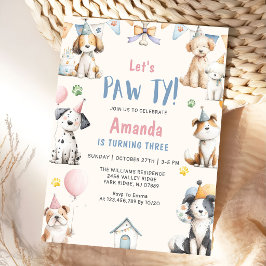 Hond Verjaardagsfeestje Puppy Pawty Verjaardag Kaart