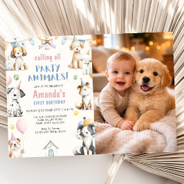 Hond Verjaardagsfeestje Puppy Pawty Verjaardagsfot Kaart