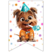 Hond verjaardagsfeestje vlaggetjes (Eerste vlag)