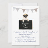 Hond Verjaardagsfeestje Voor Jongens Pug Kaart (Voorkant)