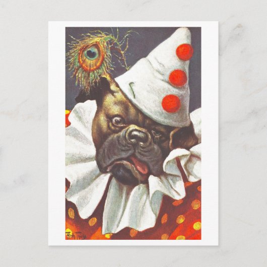  hond verkleed als clown Briefkaart (Voorkant)