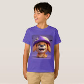 Hond verkleed als heks Pet T-shirt (Voorkant volledig)