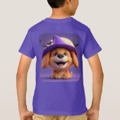 Hond verkleed als heks Pet T-shirt (Achterkant)