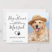 Hond Verloving van het Honor Modern Foto Pet Weddi Aankondiging (Voorkant)