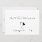 Hond Verloving van het Honor Modern Foto Pet Weddi Aankondiging (Achterkant)