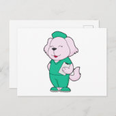 Hond Verpleegster Briefkaart (Voorkant / Achterkant)