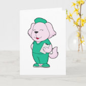 Hond Verpleegster Kaart (Gele Bloem)
