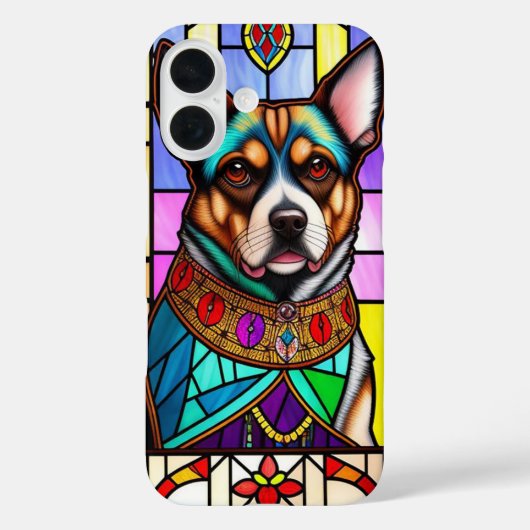 Hond versierd met kleurrijke halsband Case-Mate iPhone case (Achterkant)