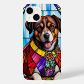 Hond versierd met kleurrijke halsband Case-Mate iPhone case (Achterkant)