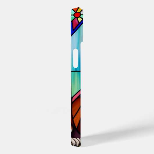 Hond versierd met kleurrijke halsband Case-Mate iPhone case (Achterkant / Rechts)