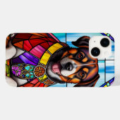 Hond versierd met kleurrijke halsband Case-Mate iPhone case (Achterkant (horizontaal))