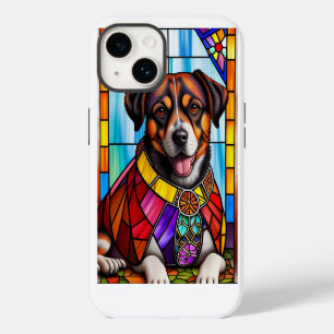 Hond Versierd met Kleurrijke Halsband iPhone 14 Hoesje