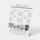 Hond verzorgen badende schattige honden service pr reclamebord met voetstuk (Voorkant)