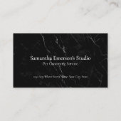 Hond verzorgen zwart marmer professional afsprakenkaartje (Achterkant)