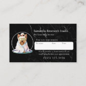 Hond verzorgen zwart marmer professional afsprakenkaartje (Voorkant)