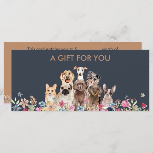 Hond verzorging boetiek huisdier sitter Gift Certi (Voorkant / Achterkant)