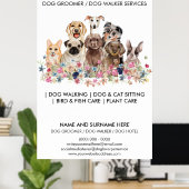 Hond verzorging huisdier sitter Canine walker bedr Poster (Thuiskantoor)